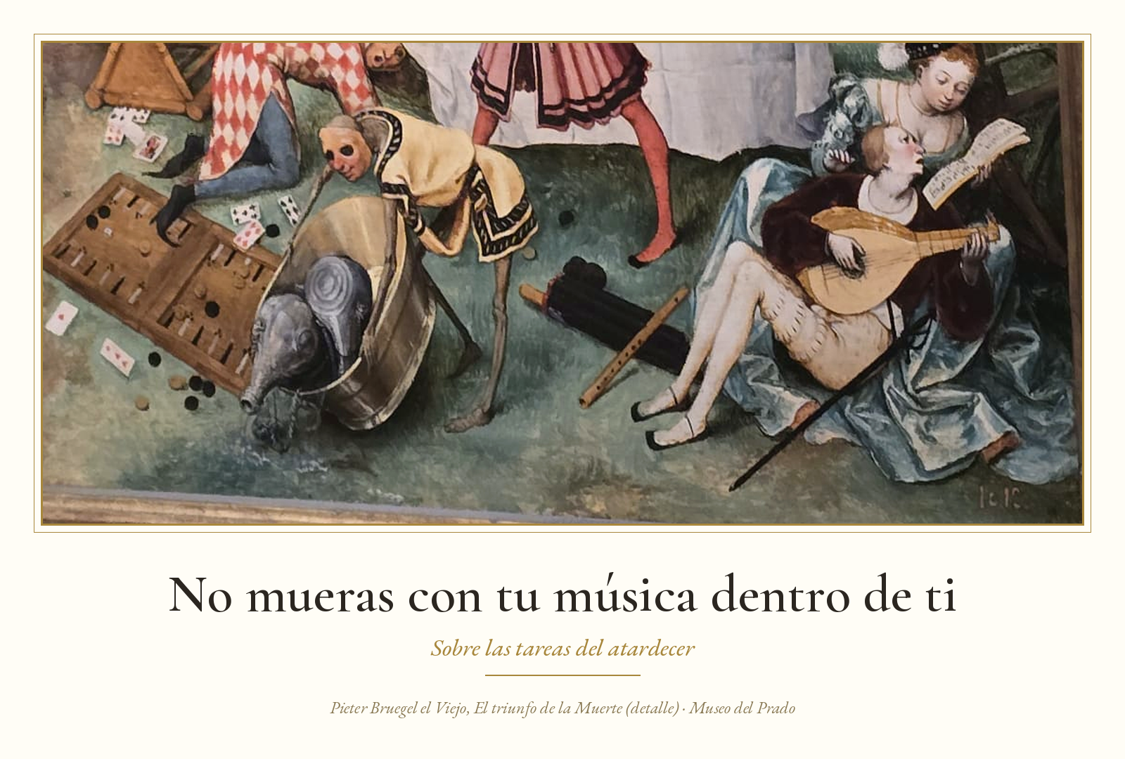 Cover image for the essay “Don't Die with Your Music Still Inside You”